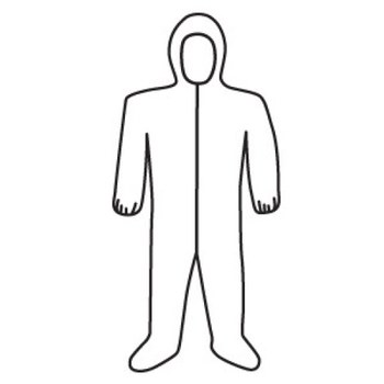Picture of West Chester 3709 White Medium Polyethylene/Polypropylene Chemical-Resistant Coveralls (Main product image)