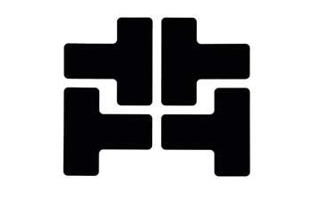 Picture of Brady Black T Laminated Indoor Polyester 104440 Corner Marking Label (Main product image)