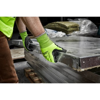Milwaukee SMARTWIPE High Visibility Yellow 2XL Polyurethane Cut-Resistant Glove - ANSI Cut Level 4 Cut Resistance - 48-73-8944