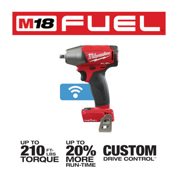 Milwaukee M18 FUEL ONE-KEY Impact Wrench 2758-20 - M18 REDLITHIUM Battery - 210 ft/lb Max