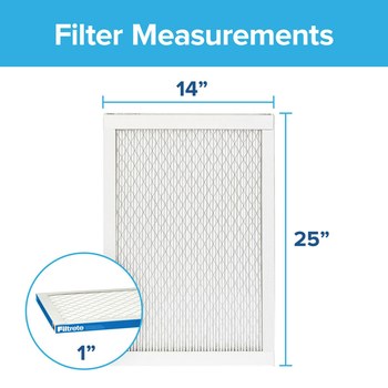 3M Filtrete High Performance 14 in x 25 in x 1 in UA04-4 MERV 13, 1900 MPR Air Filter - 02139