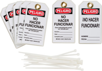 Brady 65437 Lockout / Tagout Tag, 3 in x 5 3/4 in, Polyester / Paper ...