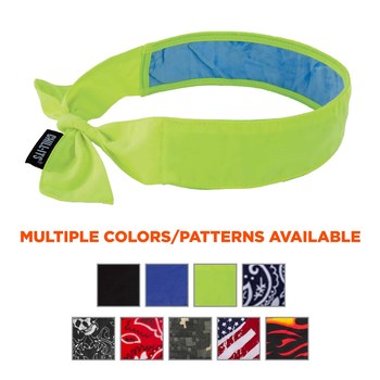 Ergodyne Chill-Its 6700CT High-Visibility Lime PVA Bandana - Tie - 720476-12566