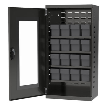 Picture of Akro-Mils ACQV4C82 Akrodrawers 350 lb Charcoal Gray Powder Coated, Textured Steel 18 ga Non-Stackable Secure Mini-Cabinet (Main product image)