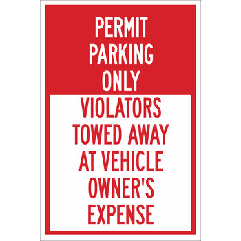 Picture of Brady B-555 Aluminum Rectangle White English Parking Restriction, Permission & Information Sign part number 124389 (Main product image)