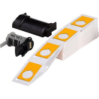 Picture of Brady Yellow Polyester Thermal Transfer PTLEP-168-593-YL Die-Cut Thermal Transfer Printer Label Roll (Main product image)