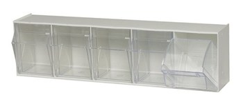 Picture of Quantum Storage QTB305WT White Clear Powder Coated Plastic Stackable Tip Out Bin Cabinet (Main product image)