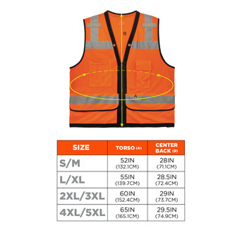 Ergodyne GloWear High-Visibility Vest 8253HDZ 23315 - Size Large/XL - Orange