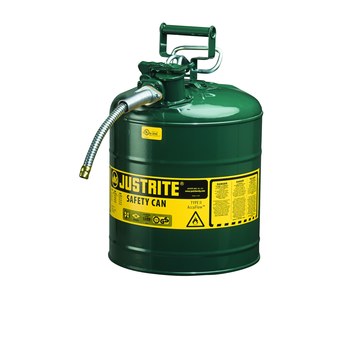 Picture of Justrite Accuflow Green Steel Leak-Proof, Pressure-Relief Vent, Self-Closing 5 gal Safety Can (Main product image)