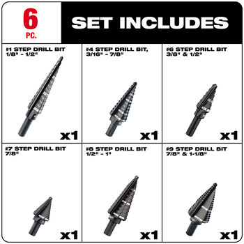 Milwaukee Step Drill Bit Set 48-89-9224 - Black Oxide