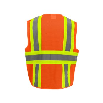 Global Glove FrogWear HV High-Visibility Surveyor's Vest GLO-0045 - Size Large - High-Visibility Orange & Yellow/Green - GLO-0045 LG
