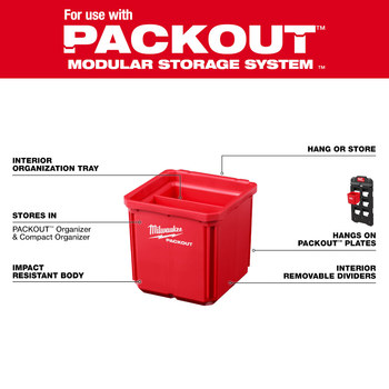 Milwaukee PACKOUT 7.3 in Bin Organizer 48-22-8062 - Polymer