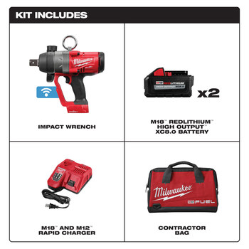 Milwaukee M18 FUEL ONE-KEY Impact Wrench Kit 2867-22 - M18 REDLITHIUM Battery - 1800 ft/lb Max