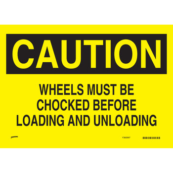 Picture of Brady Prinzing B-401 High Impact Polystyrene Rectangle Yellow English Wheel Chock Sign part number SP474C (Main product image)