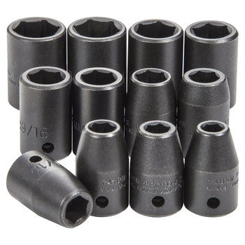 Proto J74242 6 Point Impact Socket Set - 1/2 in Drive - 12746