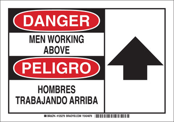 Picture of Brady B-555 Aluminum Rectangle White English / Spanish Equipment Safety Sign part number 125280 (Main product image)