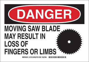 Picture of Brady B-555 Aluminum Rectangle White English Equipment Safety Sign part number 127911 (Main product image)
