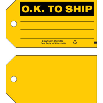 Picture of Brady Black on Yellow Cardstock 86773 Production Status Tag (Main product image)