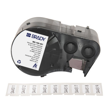 Picture of Brady StainerBondz Black on White Polyester Thermal Transfer M5-195-481 Microscope Slide Labels (Main product image)