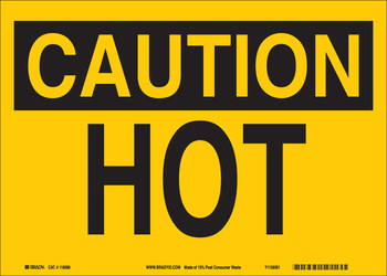 Picture of Brady B-555 Aluminum Rectangle Yellow English Equipment Safety Sign part number 122430 (Main product image)