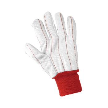 Global Glove C18PCR White Large Cotton/Polyester Work Gloves - Straight Thumb - C18PCR/LG