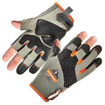 Ergodyne ProFlex Tena-Grip 720 Gray/Black/Orange Large Synthetic EVA Foam/Leather Work Gloves - 17114