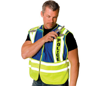 Picture of PIP 302-PSV-BLU Blue Medium to XL Polyester Mesh/Solid High-Visibility Vest (Main product image)
