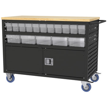 Picture of Akro-Mils MA4824BLD2CLRY 800 lbs Charcoal Powder Coated Steel Hardwood 16 ga Louvered Shelf Cart (Main product image)