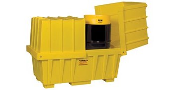 Picture of Eagle Yellow High Density Polyethylene 110 gal Spill Workstation (Main product image)
