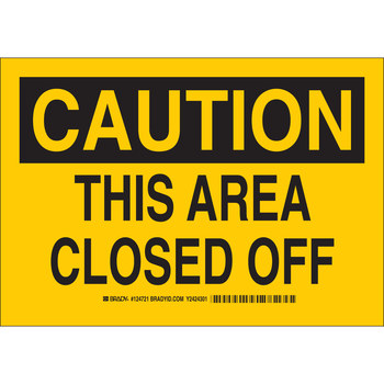 Picture of Brady B-401 High Impact Polystyrene Rectangle Yellow English Restricted Area Sign part number 124723 (Main product image)