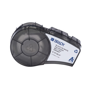 Picture of Brady M21 Black on White Polyester M21 Thermal Transfer 152095 Die-Cut Thermal Transfer Printer Cartridges (Main product image)
