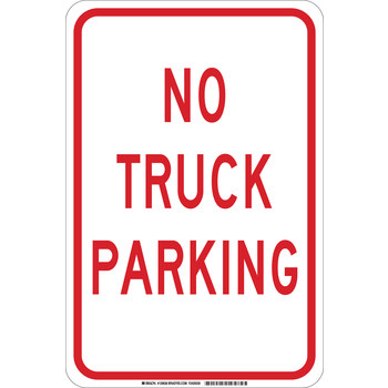 Picture of Brady B-555 Aluminum Rectangle White English Parking Restriction, Permission & Information Sign part number 129636 (Main product image)
