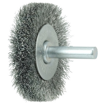 Weiler Steel Radial Bristle Brush - 2 in Outside Diameter - 0.006 in Bristle Diameter - 17954