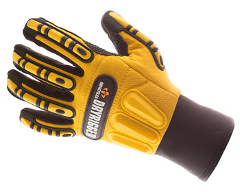 Impacto Yellow, Black XXL Kevlar/Leather/Polyurethane Foam/Terry Cloth/TPR Work Gloves - Smooth Finish - WGRIGGXXL