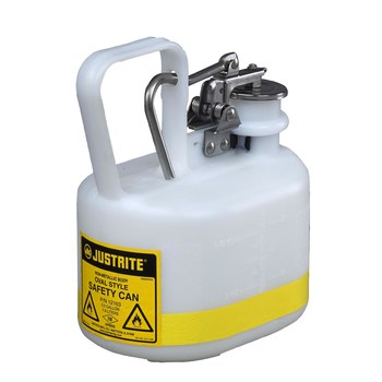 Picture of Justrite White Polyethylene Leak-Proof, Pressure-Relief Vent, Self-Closing 1/2 gal Safety Can (Main product image)