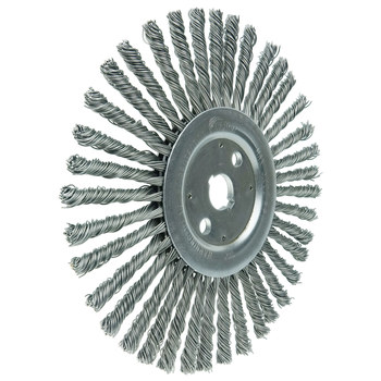 Weiler 94199 Wheel Brush - 10 in Dia - Knotted Steel Bristle