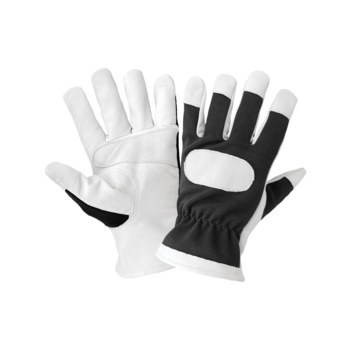 Global Glove Hotrod HR4008 Gray/White Small Goatskin Leather/Spandex Mechanic's Gloves - HR4008/SM