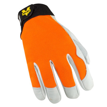 Valeo V258 Orange Small Goatskin Kevlar/Leather Cut-Resistant Gloves - ANSI A3 Cut Resistance - VI9507SM