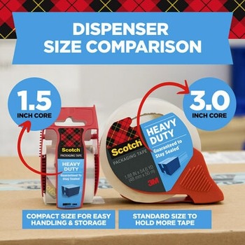 3M Scotch 142 Clear Box Sealing Kit - 1.88 in Width x 800 in Length - 3.1 mil Thick - 64204