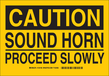 Picture of Brady B-555 Aluminum Rectangle Yellow English Stop Signs, Traffic Control Signs & Banners Sign part number 124193 (Main product image)