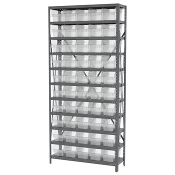 Picture of Akro-Mils AS1279090SC Shelfmax 6500 lb Adjustable Clear Gray Powder Coated Steel 22 ga Open Fixed Shelving System (Main product image)