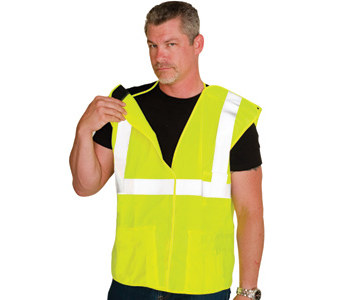 Picture of PIP 302-5PVLY Lime Yellow 5XL Polyester Solid High-Visibility Vest (Main product image)