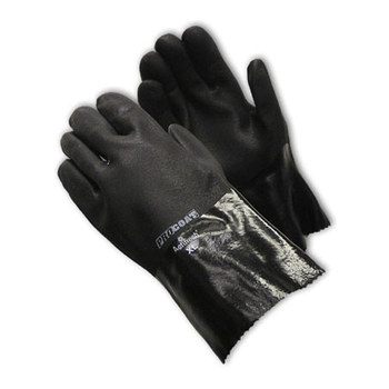 Picture of PIP Procoat 58-8312 Black Universal PVC Supported Chemical-Resistant Gloves (Main product image)