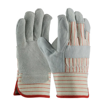 Picture of PIP 85-7512C Gray/Red Split Cowhide Leather Full Fingered Work Gloves (Main product image)