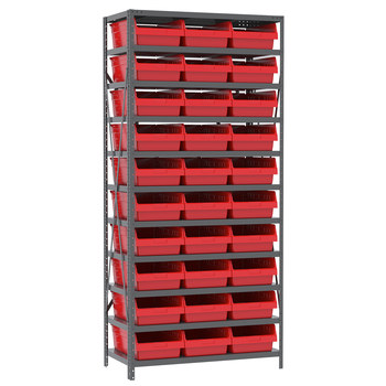 Picture of Akro-Mils AS1879018R 550 lbs Fixed Red Gray Powder Coated Steel 22 ga Open Fixed Shelving (Main product image)