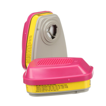 3M 60923 P100 Reusable Respirator Combination Cartridge/Filter - Bayonet Connection - 4.2 in Width - 3.4 in Height
