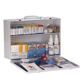 First Aid Only First Aid Cabinet - 10.5 in Width - 14.75 in Length - 4.63 in Height - Metal Case Construction - 092265-90572