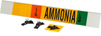Picture of Brady Black / Green / Orange / White on Yellow Polyester Laminated 59942 Strap-On Pipe Marker (Main product image)
