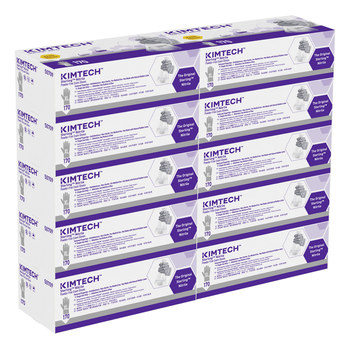 Ansell Kimtech Gray XL Powder Free Disposable Gloves - Medical Exam Grade - 9 in Length - Rough Finish - 3.5 mil Thick - 50709