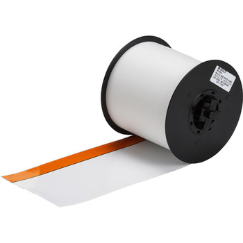 Picture of Brady Orange / White Indoor / Outdoor Vinyl Thermal Transfer 113224 Continuous Thermal Transfer Printer Label Roll (Main product image)